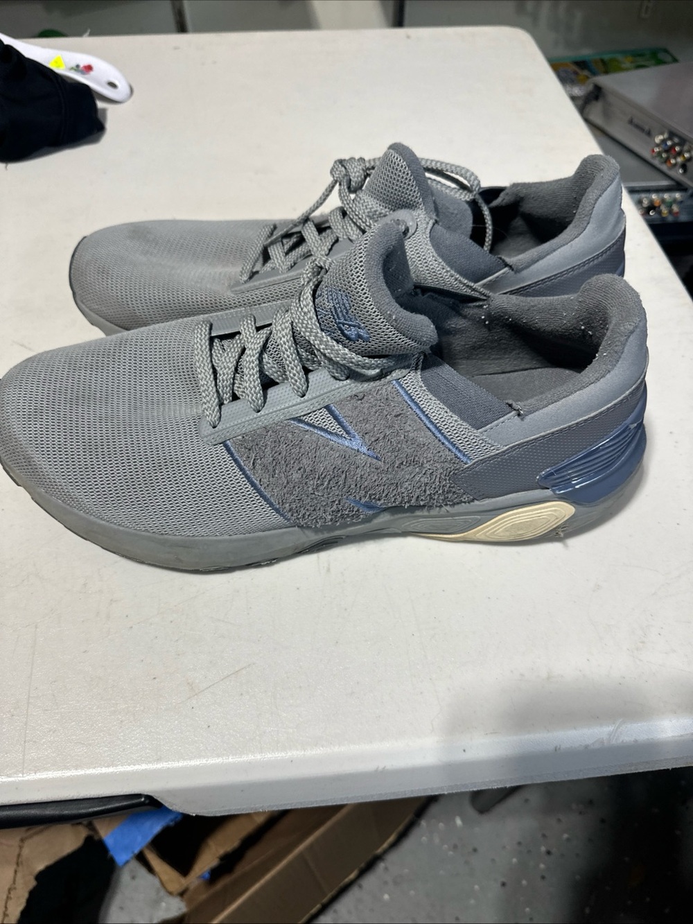 New Balance Men’s Gray and Blue Low-Top Sneakers Size 13